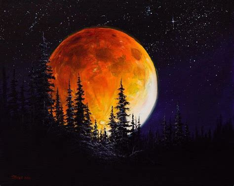 Bob Ross Ettenmoors Moon Canvas Art Painting Bob Ross Paintings