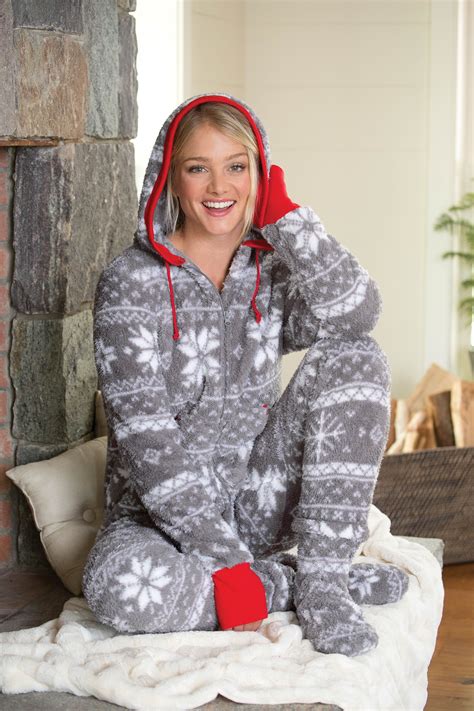 Hoodie Footie™ Nordic Fleece Trendy Outfits Winter Hoodie Footie Pajamas Women