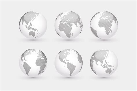 Set Of Vector Dotted Globes Bonus Work Illustrations ~ Creative Market