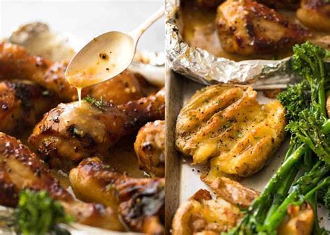 Honey Mustard Baked Chicken Drumsticks With Smashed Potatoes