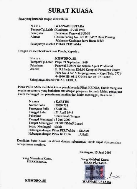 Maka ahli waris bisa mengambil tabungan almarhum dengan membuat surat kuasa ahli waris dari bank, kita bisa membuatnya sendiri dan biasanya sih sudah disediakan kita bisa meminta langsung format tersebut dari pihak bank dimana tempat almarhum menabung. SURAT KUASA :: Contoh Surat Kuasa Lengkap untuk Berbagai ...