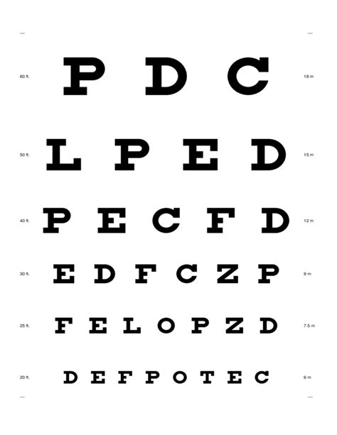 Free Printable Preschool Eye Chart Eye Chart Eye Test