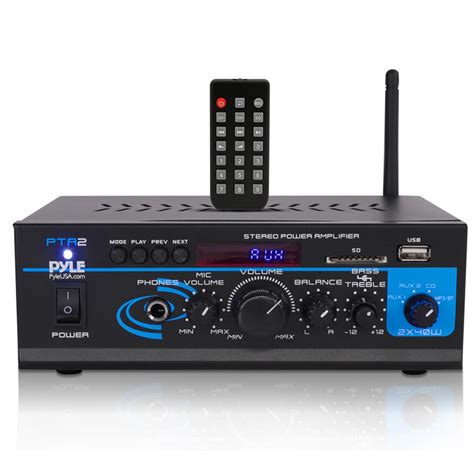 Pyle Pta2 2 X 40w Home Stereo Mini Bluetooth Power Amplifier With