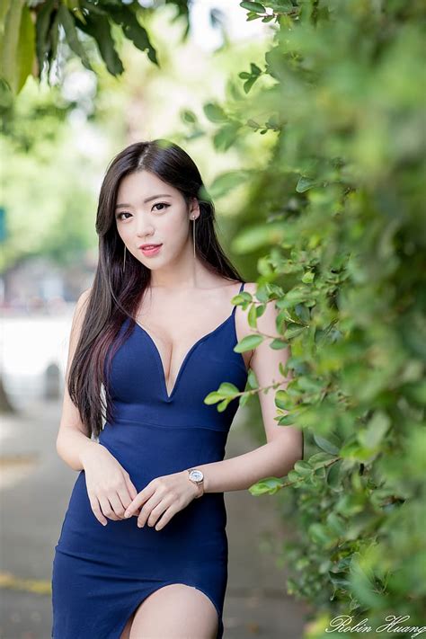 1170x2532px free download hd wallpaper kiki hsieh brunette asian women model blue