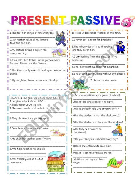 Contoh Passive Voice Simple Present Continuous Tense Worksheet Imagesee
