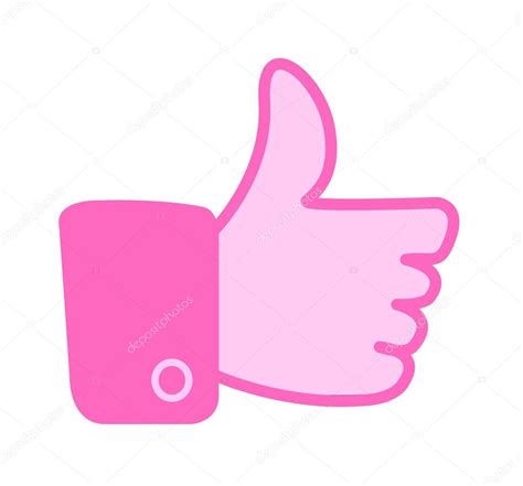 Pink Like Thumbs Up Button — Stock Vector © Pikachyyyy 38025985
