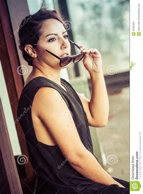 Woman With Sunglasses Stock Photo Image Of Model Portrait