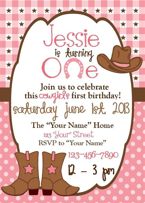Personalized Printable Cowgirl Birthday by DoodlesDotsnDimples, $5.50