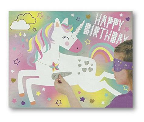 Unicorn Party Childs Birthday Party Game Pin Stick The Horn On The