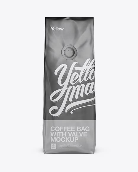 Download 250g Matte Metallic Coffee Bag With Valve Mockup - Front ...
