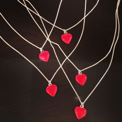 Enamel Hearts Silver Necklace Pendant Necklace Phoenix Hearts