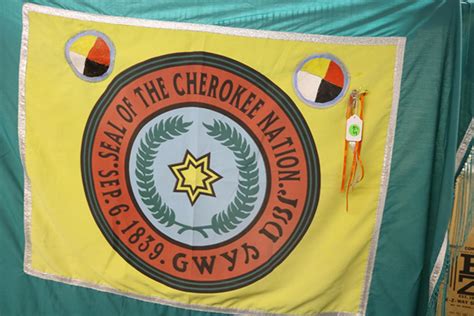 Lot Large “seal Of The Cherokee Nation” Flag