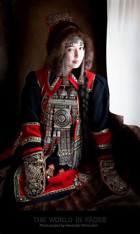 Portrait Sakha Woman Yakutia Russia Kızlar Giysiler Kadın