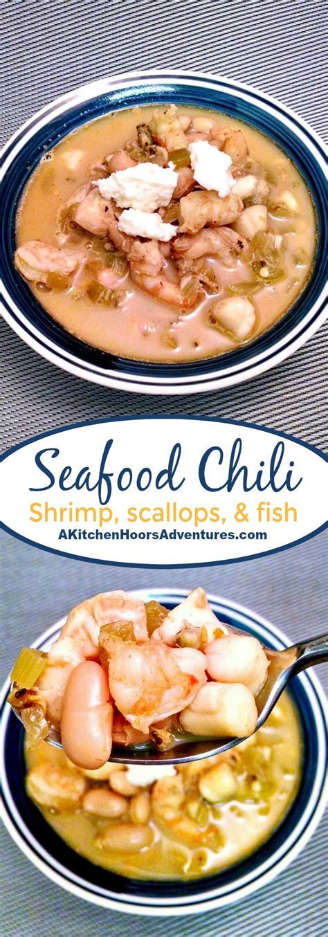 Shrimp Scallops And Fish Swim In A Vegetable Green Chile And Cumin