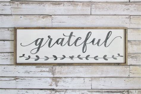 Grateful Wood Sign Farmhouse Style Framed Wood Wall Art Etsy Wooden