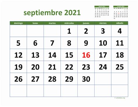 Calendario Septiembre 2021 De México