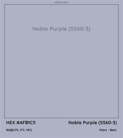 Behr Noble Purple S560 3 Paint Color Codes Similar Paints And Colors