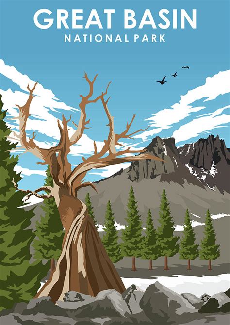 Great Basin National Park Travel Poster Digital Art By Jorn Van Hezik