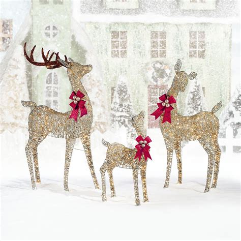 Sold and shipped by christmas central. Indoor/Outdoor Christmas Reindeer Family - Set of 3 with ...