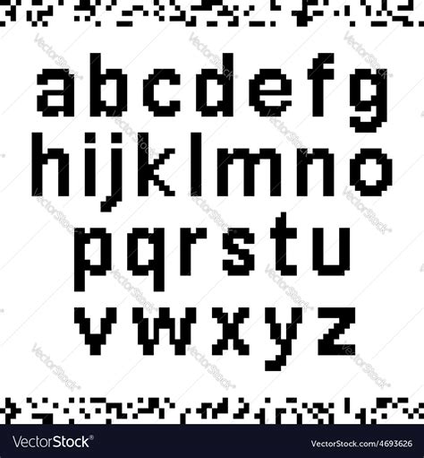 Lower Case Pixel Font Royalty Free Vector Image