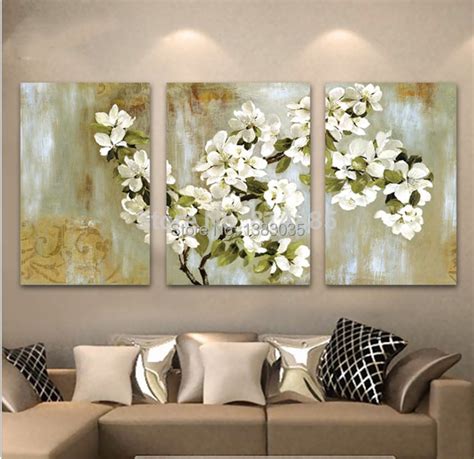 Hand Painted Abstract White Floral Picture Wall Flower Oil Painting 3