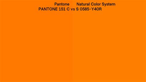 Pantone 151 C Vs Natural Color System S 0585 Y40r Side By Side Comparison