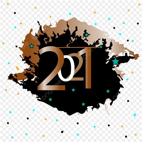 2021 Vector Design With Png 2021 Happy New Year Colourfull Design
