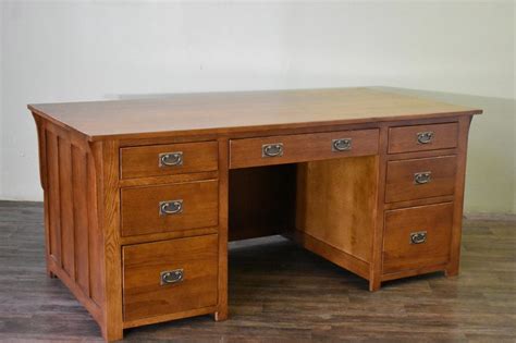 Mission Style Solid Quarter Sawn White Oak Desk Library Table Etsy