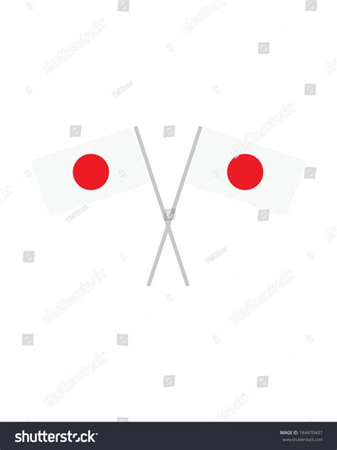 Crossed Japanese Flags Vector Stock Vector Royalty Free 184470407