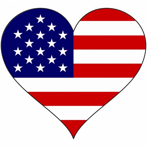 America Flag Heart Usa American States Us Icon Download On
