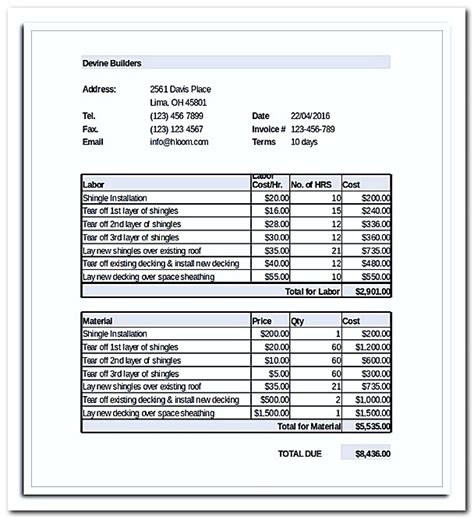 How to use roofing estimate templates? What to Be Included in Roofing Invoice Template with Example