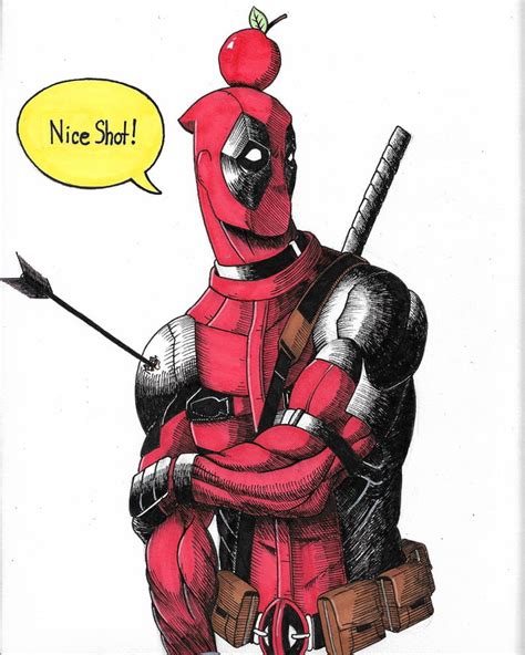 Draw an oval for his head. Deadpool drawing I did with pro markers and microns - 9GAG