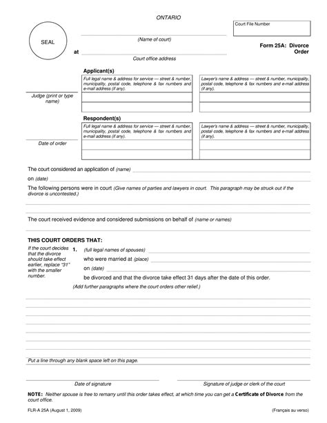 Ontario Form 25a ≡ Fill Out Printable Pdf Forms Online