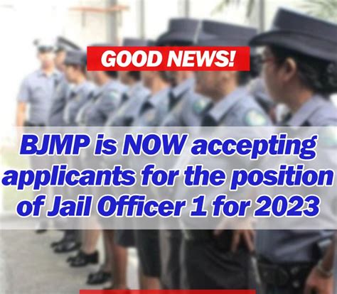 Bjmp Is Now Accepting Applicants For The Position Of Jail Officer 1 For