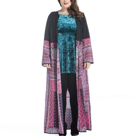 Muslim Women Dress Islamic Abaya Patchwork Long Sleeve Plus Size 5xl Clothes Turkey Robe