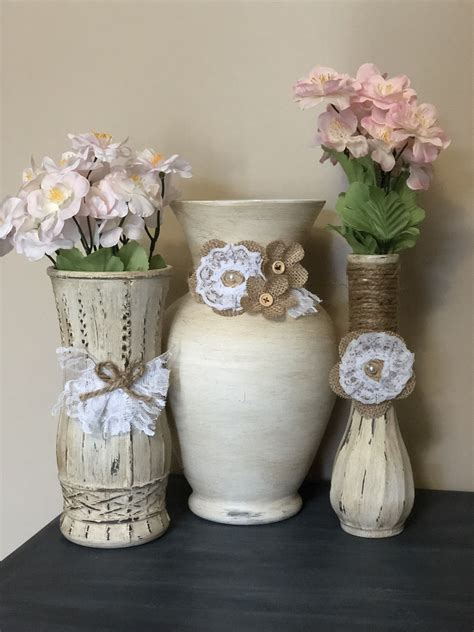 Vases Painted With Chalk Paint Sealed With Dark Wax Ceramic Vases