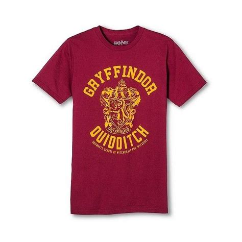 Harry Potter Mens Gryffindor Quidditch Team T Shirt Burgundy Red
