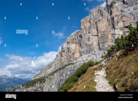 Hiking Trail In The Mountains Mountain Peaks Brenta Dolomites Stock