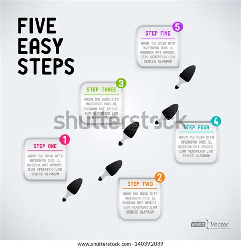 Five Easy Steps Stock Vector Royalty Free 140392039