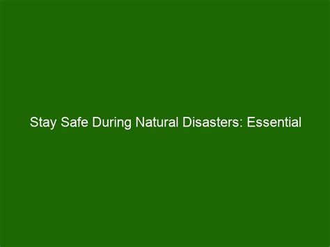 Stay Safe During Natural Disasters Essential Preparedness Tips