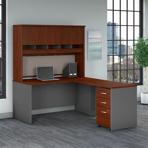 Bush Business Furniture Series C 60w L Shaped Desk With Hutc