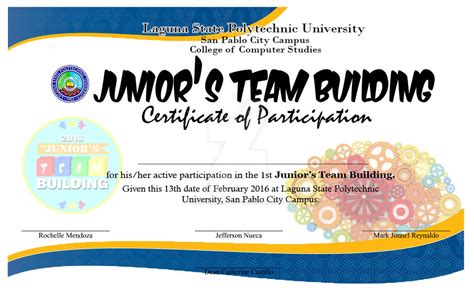 Juniors Team Building Certificate By Lionheartedpotato On Deviantart