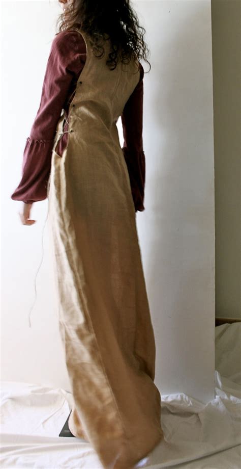 Medieval Dress Linen Tunic Dress Long Dress Pinafore Larp Etsy