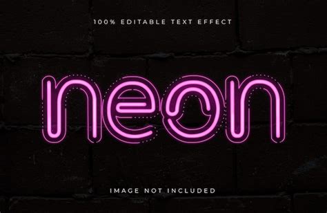 Premium Vector Neon Light Editable Text Effect
