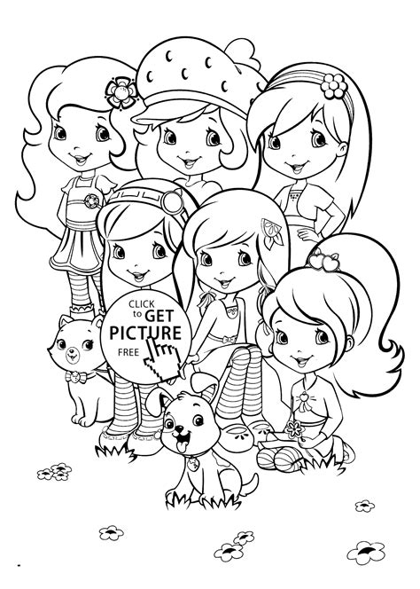 Up to 12,854 coloring pages for free download. Team Strawberry shortcake coloring pages for kids ...
