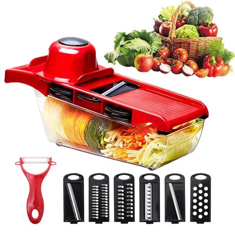 Vegetable Cutter Chopper Slicer Peeler Grater Shredder 6 In 1 For