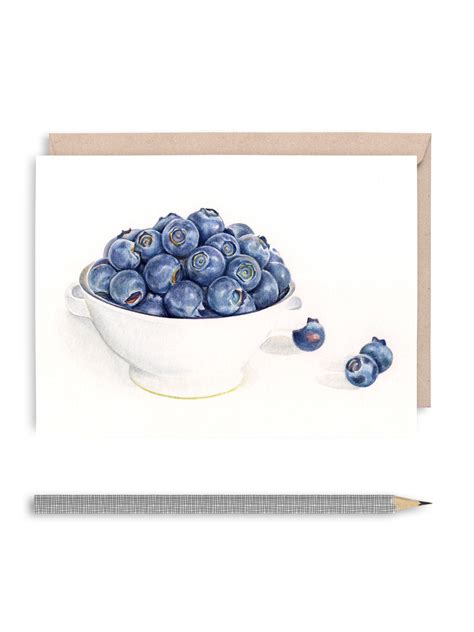 Receiving a thank you card with a handwritten message on it is always more meaningful, and the recipient of your card will be happy you did it. Blueberries Blank Greeting Card | Etsy | Blank greeting cards, Watercolor greeting cards ...