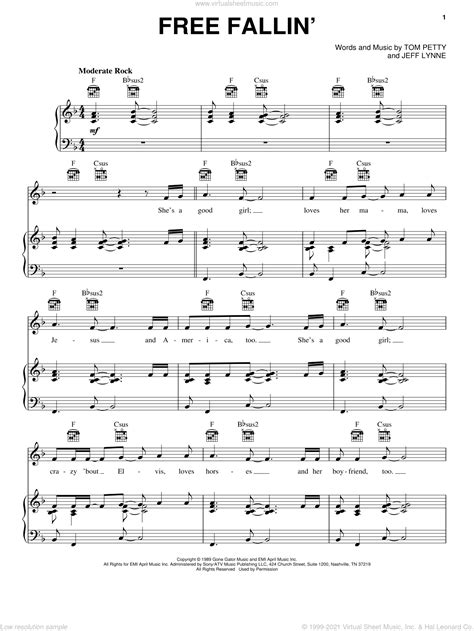Whether you're looking for an old favorite or something new to learn, musicnotes offers the largest collection of guitar. Petty - Free Fallin' sheet music for voice, piano or guitar PDF