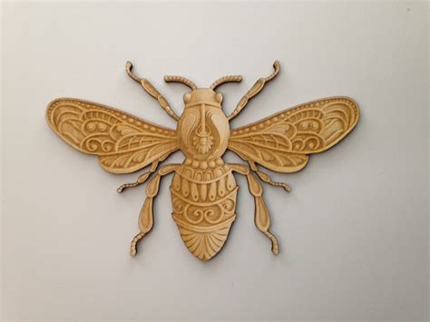 Wooden Bee Laser Cut And Engraved Wood Shapes Wood Cutouts Etsy