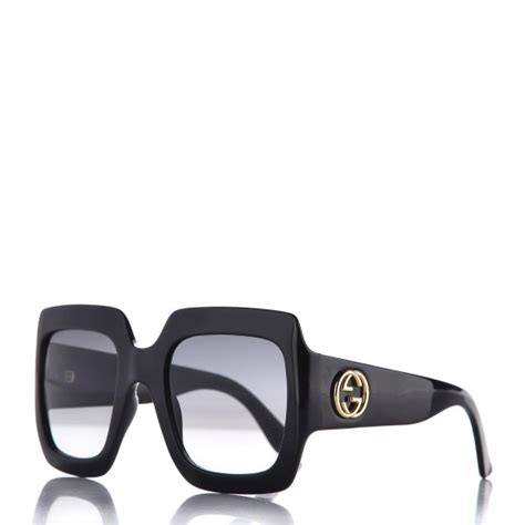 gucci acetate square frame sunglasses gg0053s black 282624 fashionphile